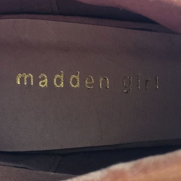 Madden Girl Tan Peep Toe Stiletto Ankle Boots with Tassels - Picture 6 of 15